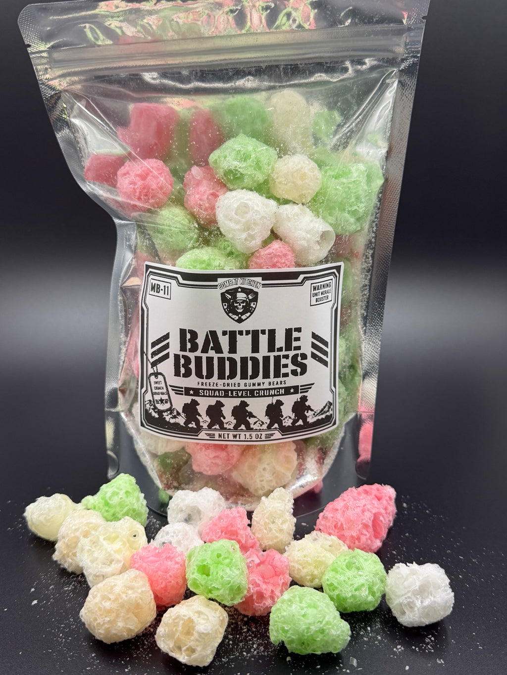 Battle Buddies freeze dried gummy bears product shot