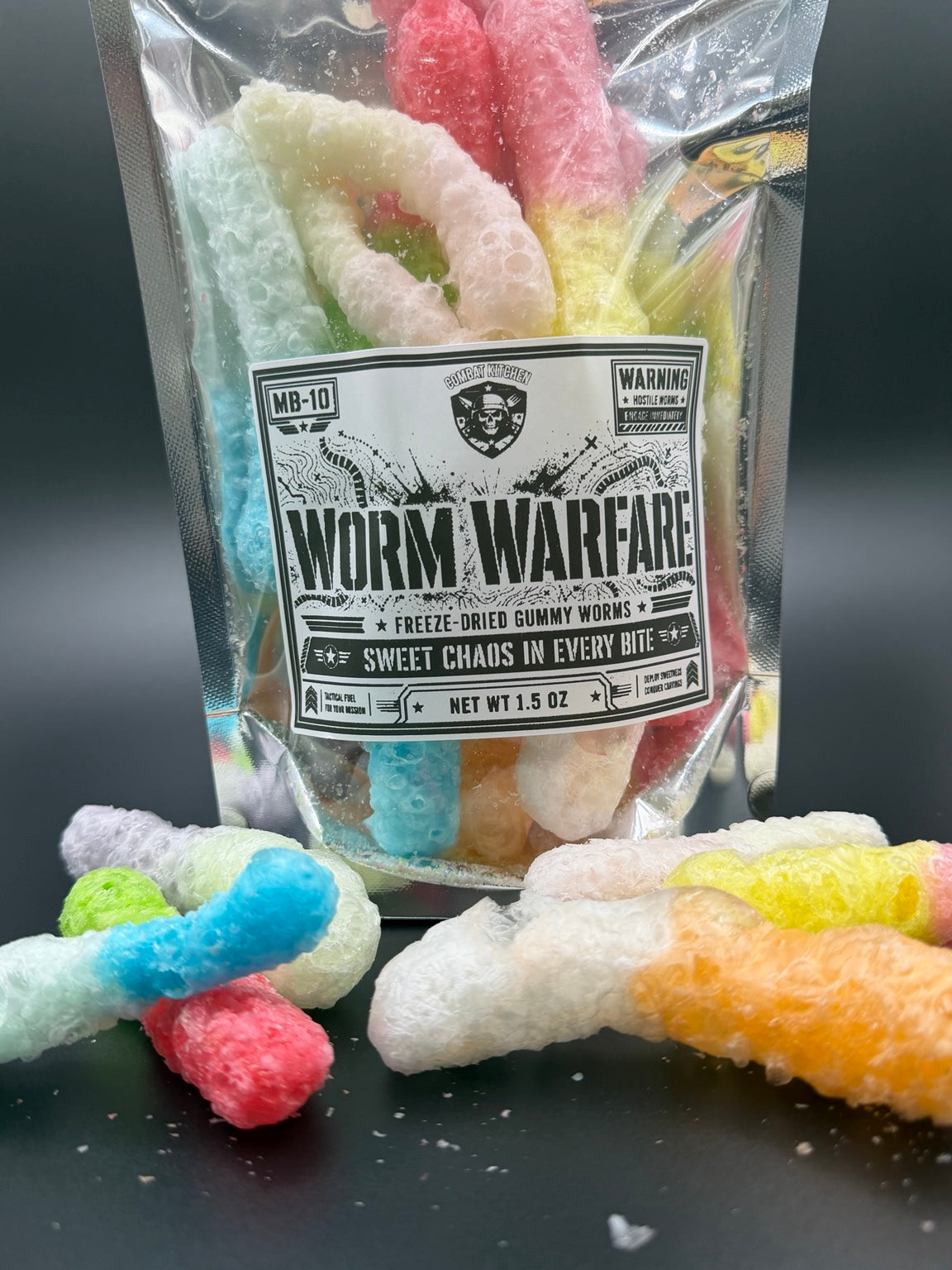 Worm Warfare freeze dried gummy worms vertical product image